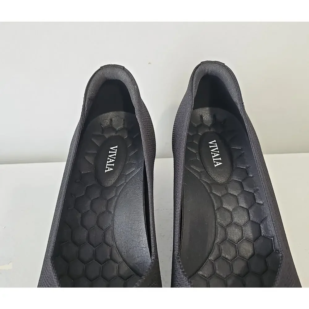 Vivaia Megan Square Toe Block Heel Pumps Womens 39.5 Black - Picture 8 of 16